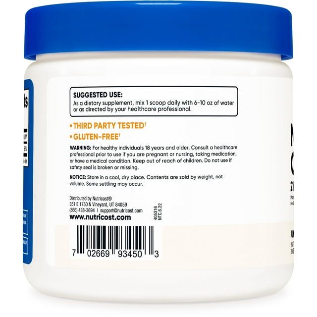 Nutricost Magnesium Citrate Powder Supplement (250 Grams) Unflavored - Gluten Free & Non-GMO EasyOptionXY LLC
