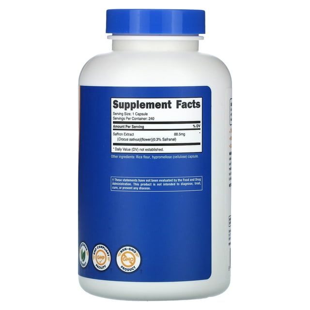 Nutricost Saffron Extract 88.5mg, 240 Capsules - Veggie Caps, Non-GMO Supplement EasyOptionXY LLC