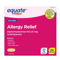 Equate Allergy Relief Softgels with Diphenhydramine Hcl; 25mg Antihistamine; 24 Count