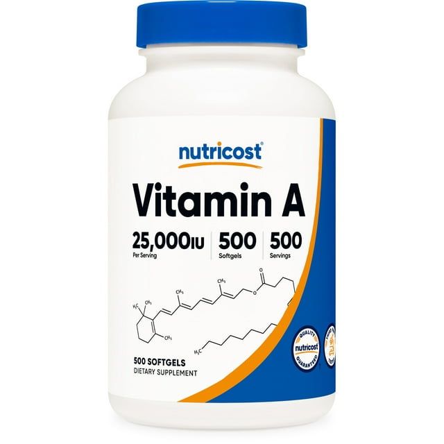 Nutricost Vitamin A 25000 IU, 500 Softgels, Non-GMO, Gluten Free EasyOptionXY LLC