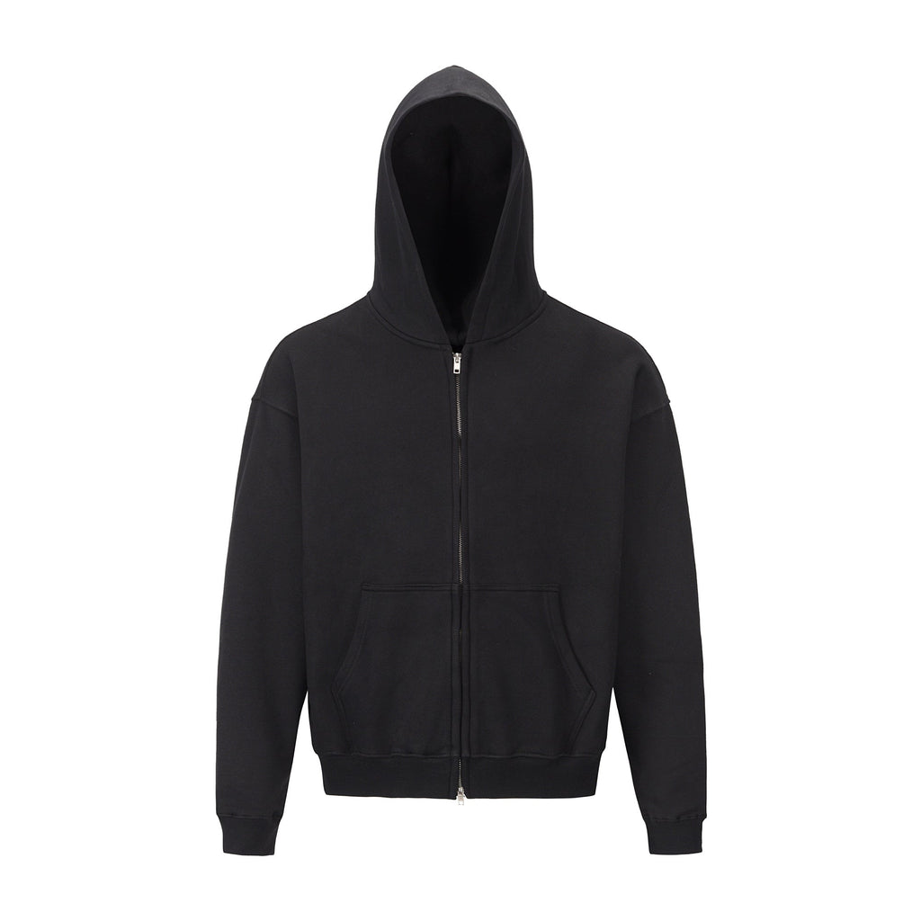 Men's Solid Color Double Zip Hoodie Pi-Mart