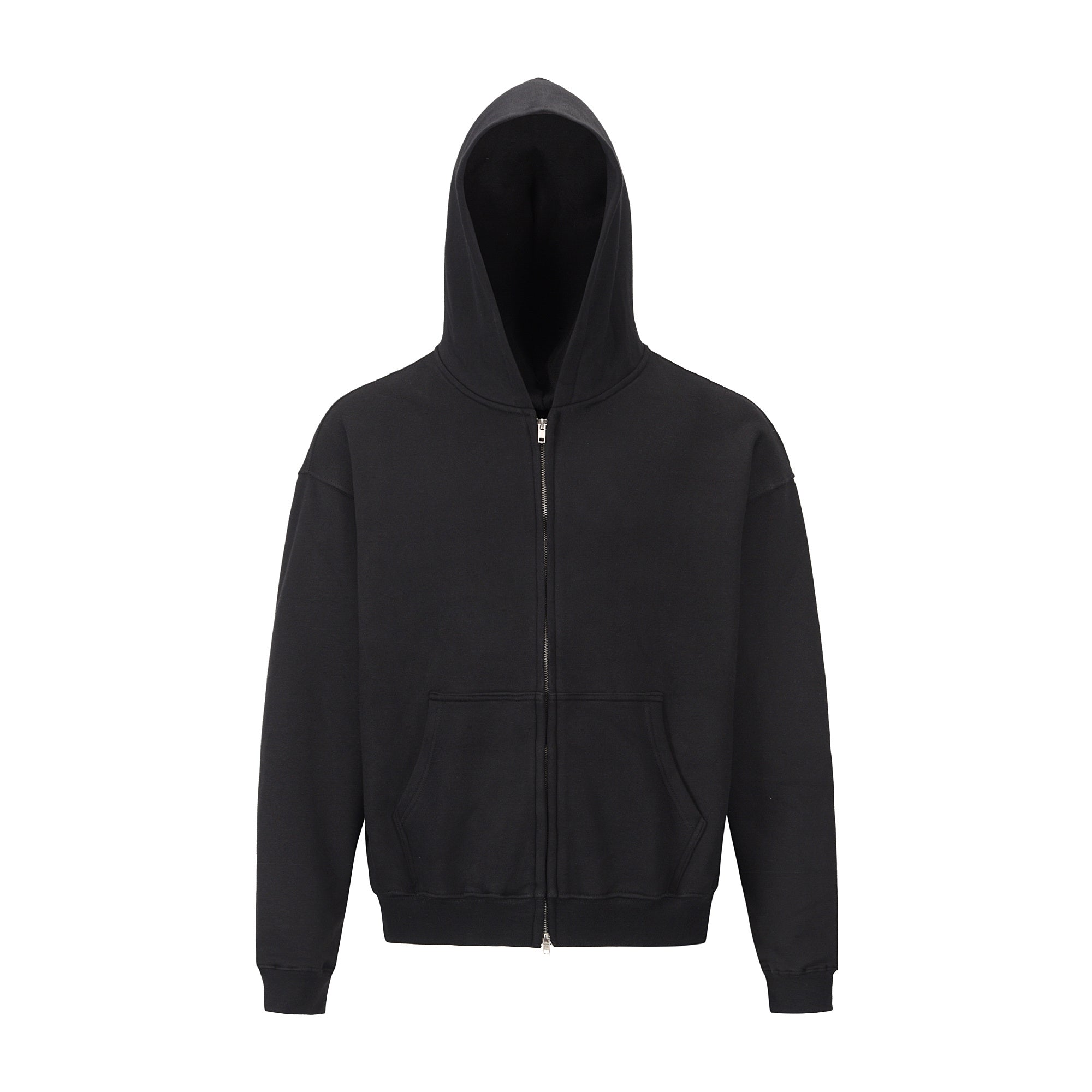 Men's Solid Color Double Zip Hoodie Pi-Mart