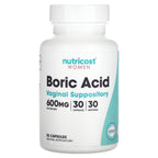 Nutricost Boric Acid 600mg, 30 Capsules - Vaginal Suppository - Supplement EasyOptionXY LLC