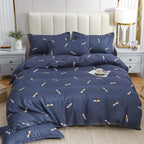 Simple Cotton Sanding Four-piece Set Thickening Small Bed Quilt Cover Pi-Mart
