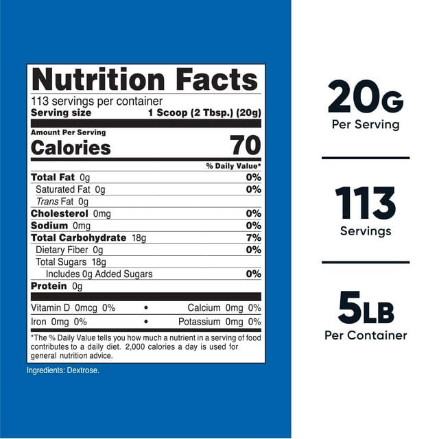 Nutricost Dextrose Powder 5 LBS - Non-GMO, Gluten Free Supplement EasyOptionXY LLC