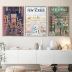 New York Magazine Cover Poster Retro Fashion City Landscape