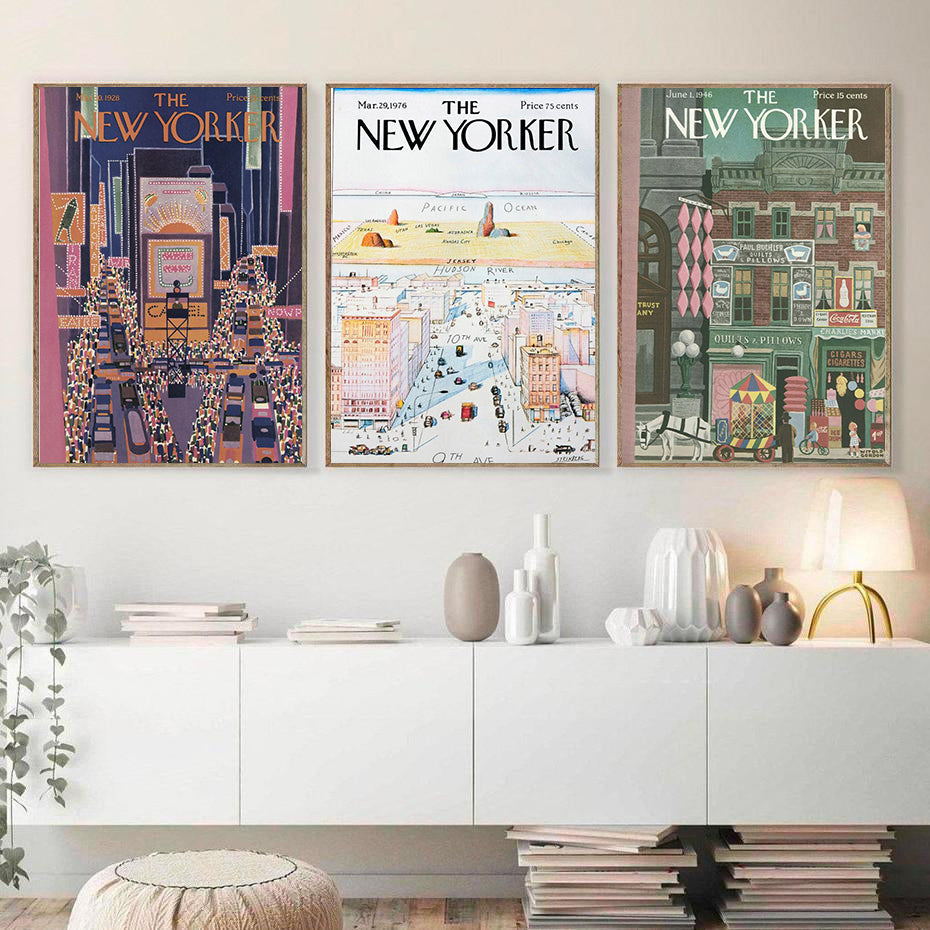 New York Magazine Cover Poster Retro Fashion City Landscape