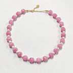 New Retro Dark Red Natural Stone Sweater Chain