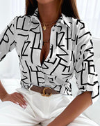 Fashion Long Sleeve Printed Shirt Pi-Mart