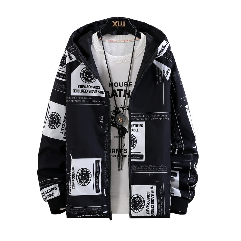 Coat Men's Youth Spring And Autumn Korean Style Trendy Handsome Middle School Student Reversible Jacket Boy Chopsticks Pi-Mart