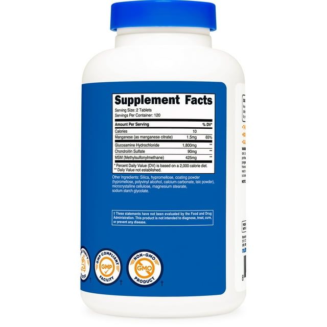 Nutricost Glucosamine 1800mg with Chondroitin & MSM, 240 Tablets, 120 Servings, Supplement EasyOptionXY LLC