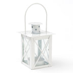 WAY TO CELEBRATE! 4-inch tall White Manual Power Metal Lantern, Indoor/Outdoor, 1 Each