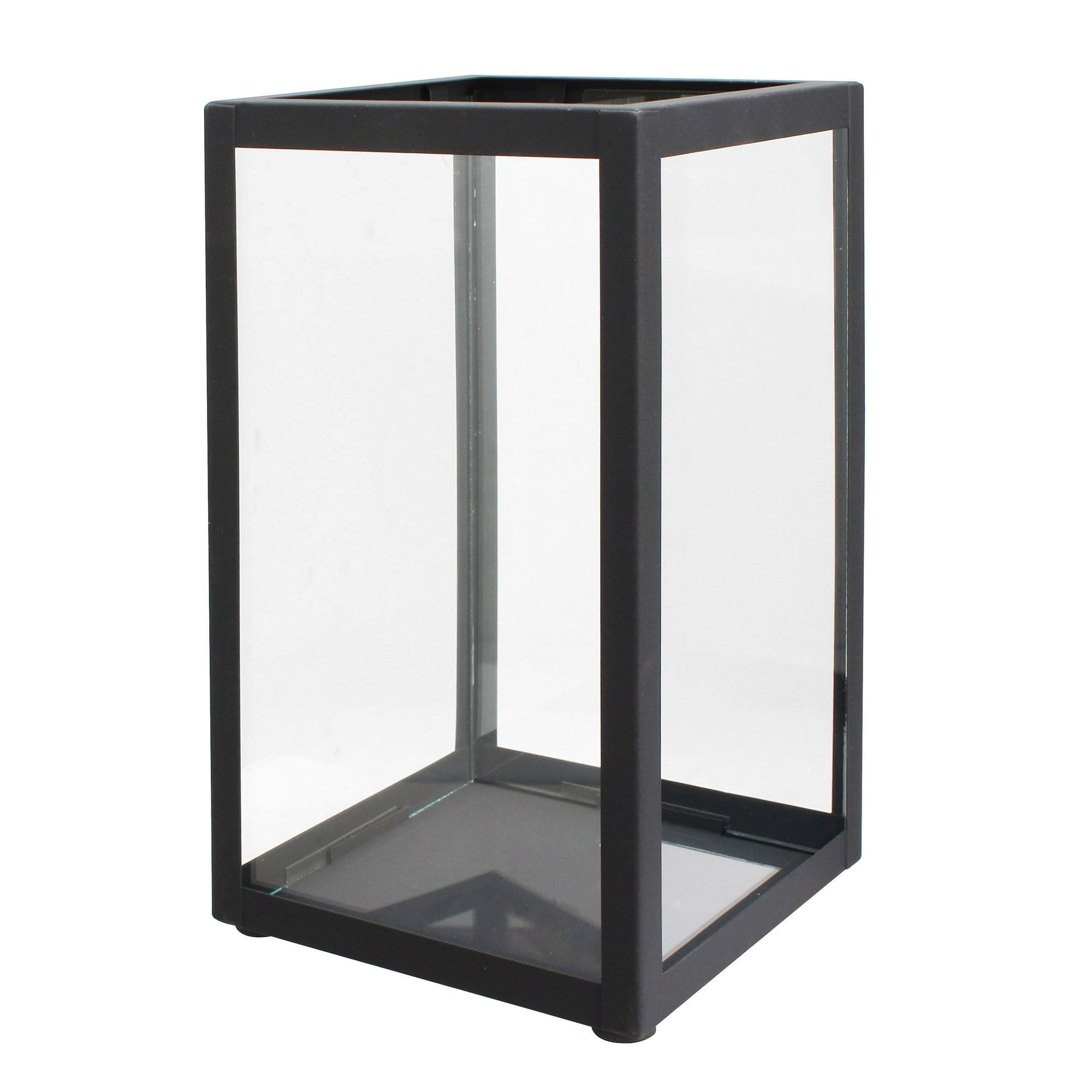 Better Homes & Gardens Decorative Metal Candle Holder Lantern, Black, Large