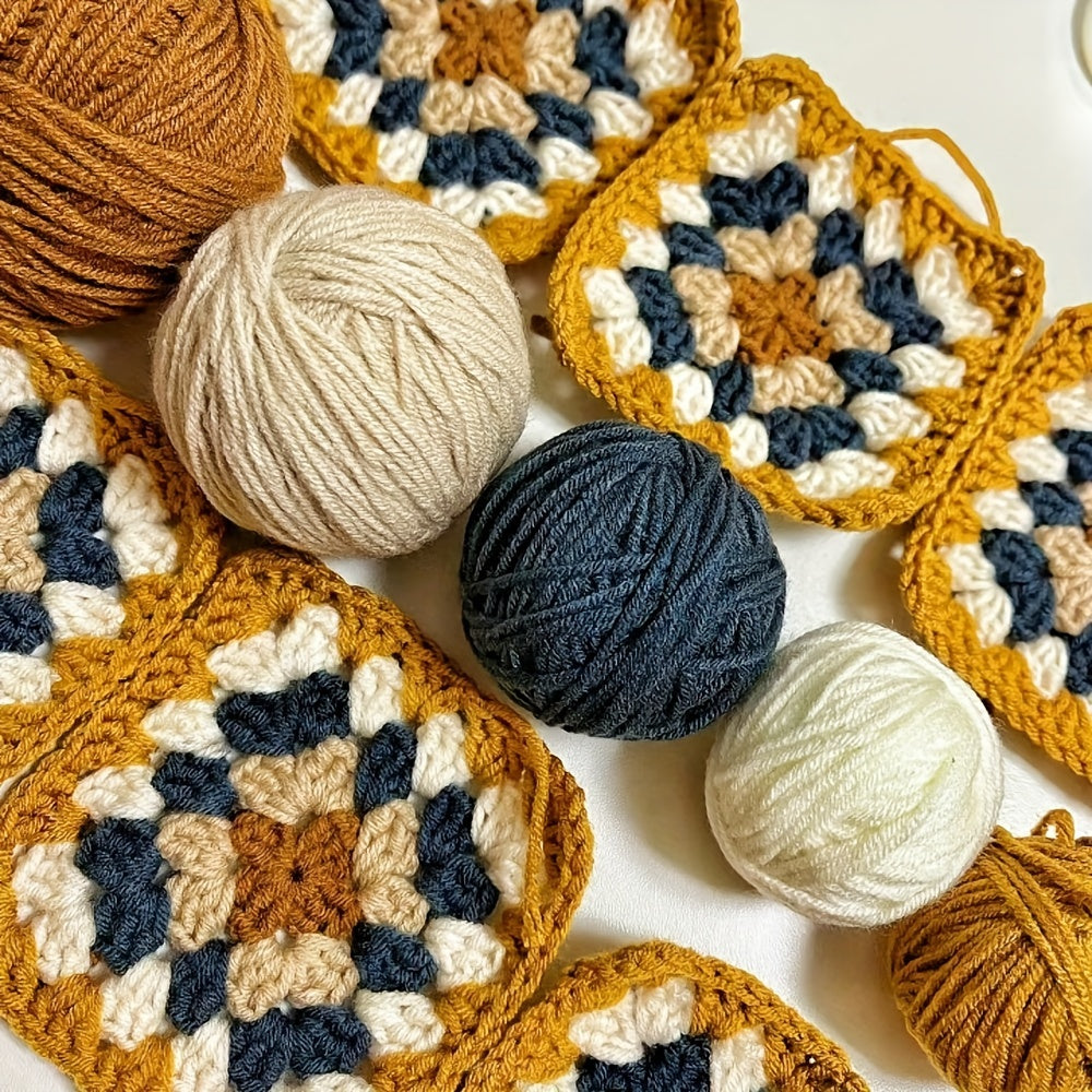 6pcs 4 Layers Hand-woven Crochet Yarn, Soft And Comfortable, 100% Acrylic Yarn, Suitable For DIY Crocheting And Knitting Scarf, Sweater, Shawl, Blanket, 1.76oz/pc