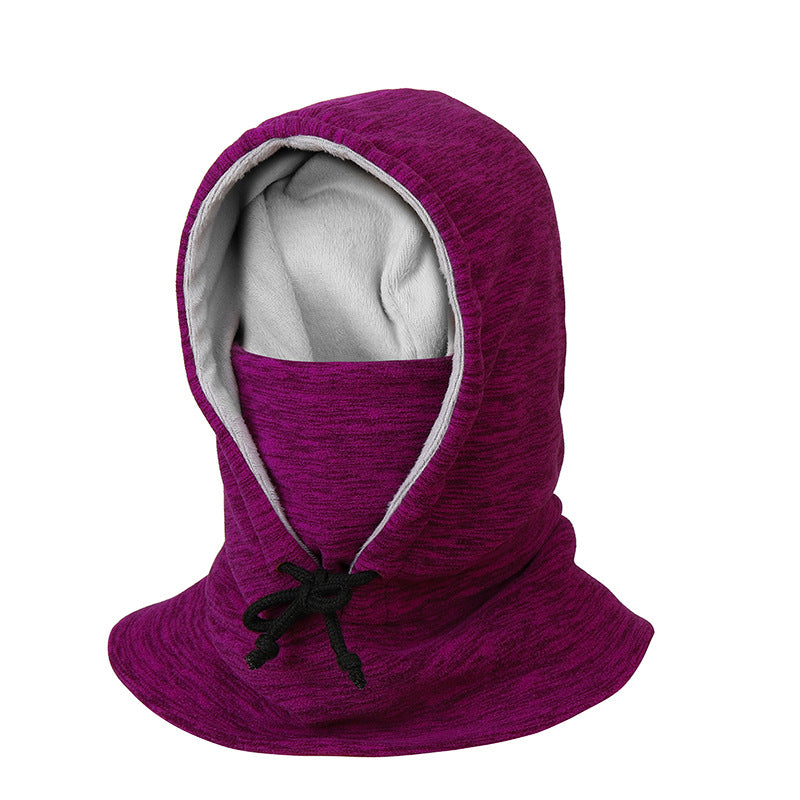 2-in-1 Hat Winter Scarf Windproof And Cold-proof Thickened Warm Cycling Riding Pullover Caps For Women Men Pi-Mart