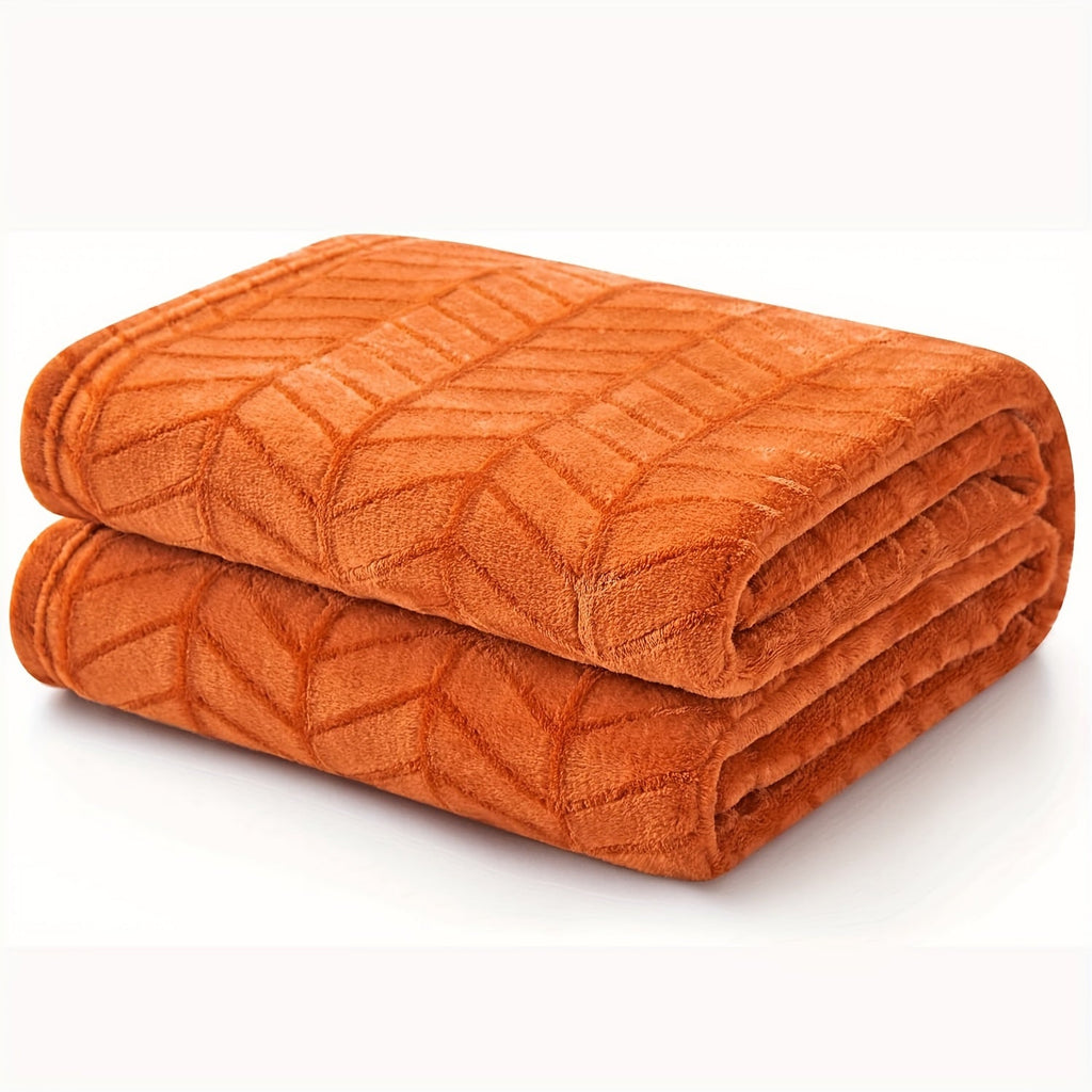 1pc Soft Fleece Throw Blanket, Lightweight Microfiber Chevron Pattern Blanket For Sofa, Couch, Bed - Fluffy Warm Cozy Decorative Blanket