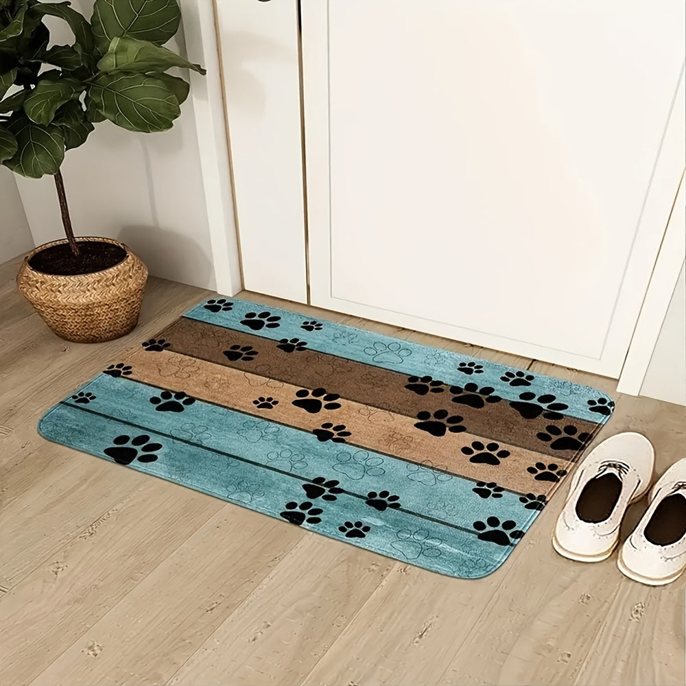 1pc Ultra-Absorbent Dog Paw Prints Doormat - Stylish Entrance Rug for Muddy Paws, Quick Drying, Non-slip Sleeping Blanket, Perfect for Busy Pet Homes Lootquake LLC