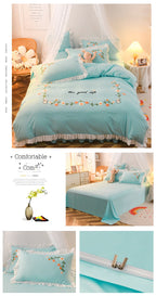 Three-piece Set On Single Bed With Wind Ruffled Duvet Cover Pi-Mart
