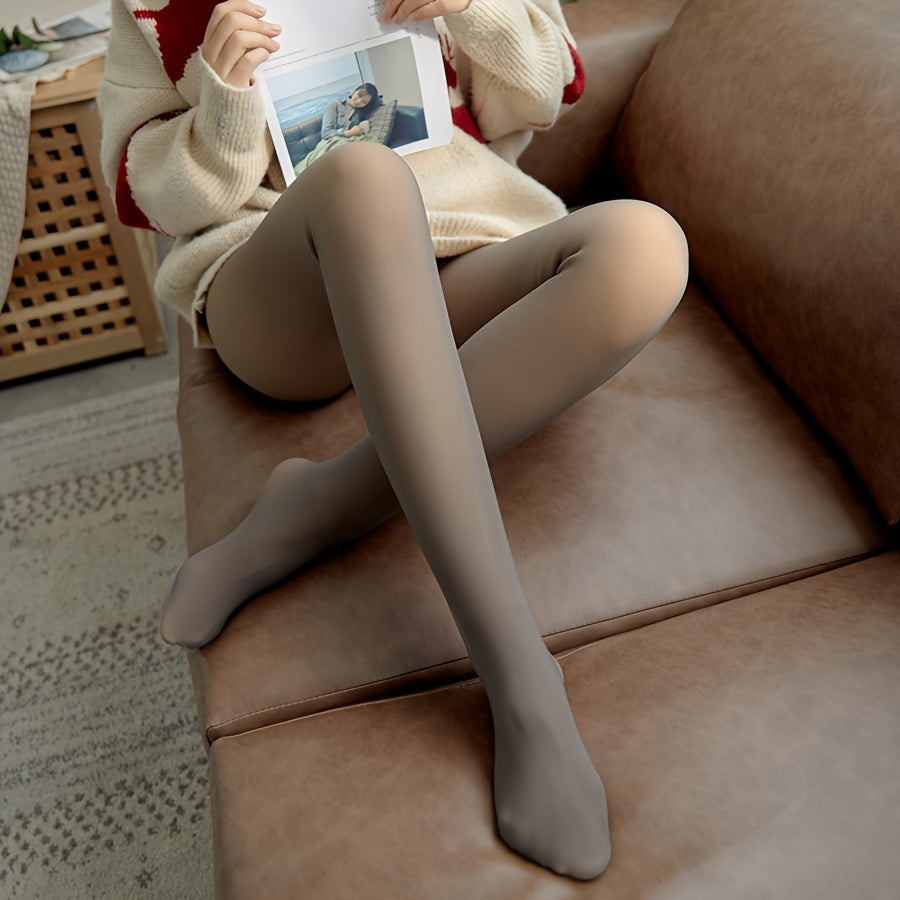 1pairsWomen's winter thick skin leggings; Warm one slim body socks with feet;