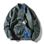 Acket Solid Pilot Jackets Men Military Flight Baseball Pi-Mart