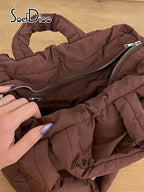 Zipper Cotton-padded Jacket Bag Pi-Mart