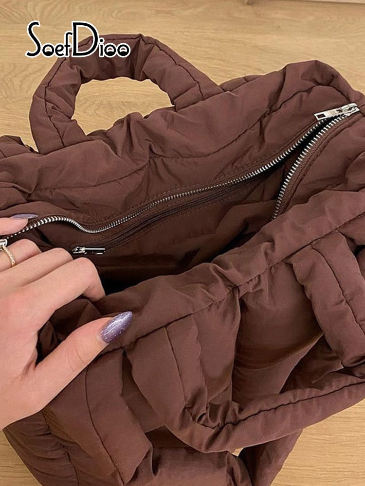 Zipper Cotton-padded Jacket Bag Pi-Mart