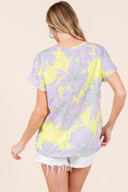 BOMBOM Floral Short Sleeve T-Shirt Lootquake LLC