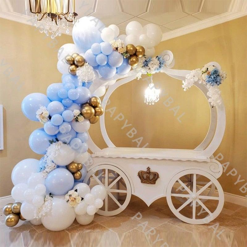 96Pcs Latex Blue Gold Confetti & Metallic Foil Balloons for Birthday Baby Shower Party Decorations Girl And Boy Birthday Party Ballons Decoration In Modern New Style Stevvex