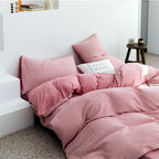 Tianzhu Cotton Nude Sleeping Four-piece Set 100 Cotton Simple Knitted Quilt Cover Bedding Pi-Mart