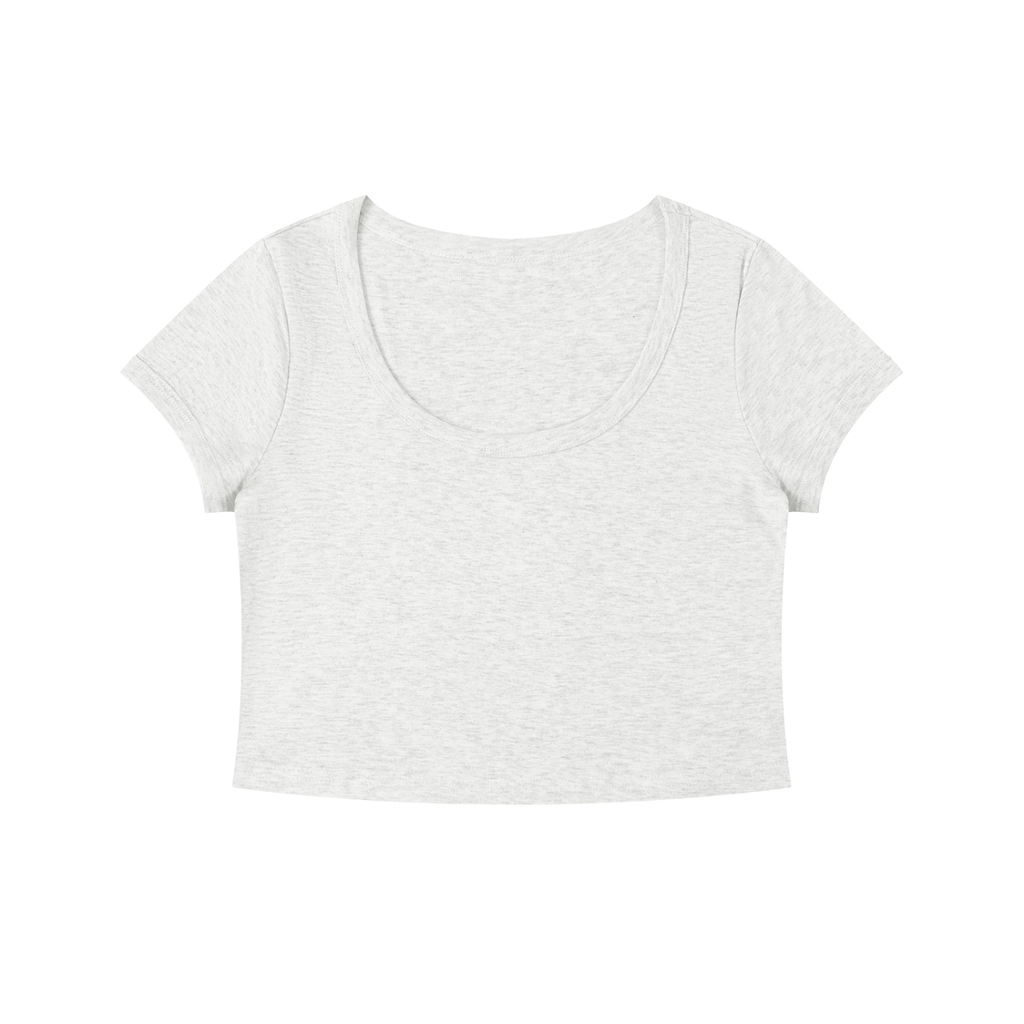 Loki & Ivy Women's Solid Color Slim Crop T-Shirt