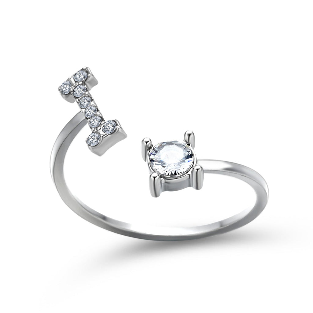 Adjustable 26 Initial Letter Ring Fashion Jewelry For Women Simple Elegant Jewelry Pi-Mart