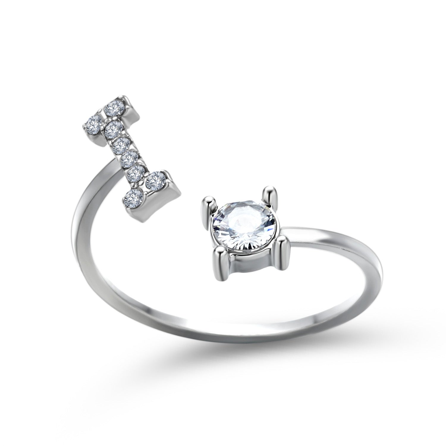 Adjustable 26 Initial Letter Ring Fashion Jewelry For Women Simple Elegant Jewelry Pi-Mart