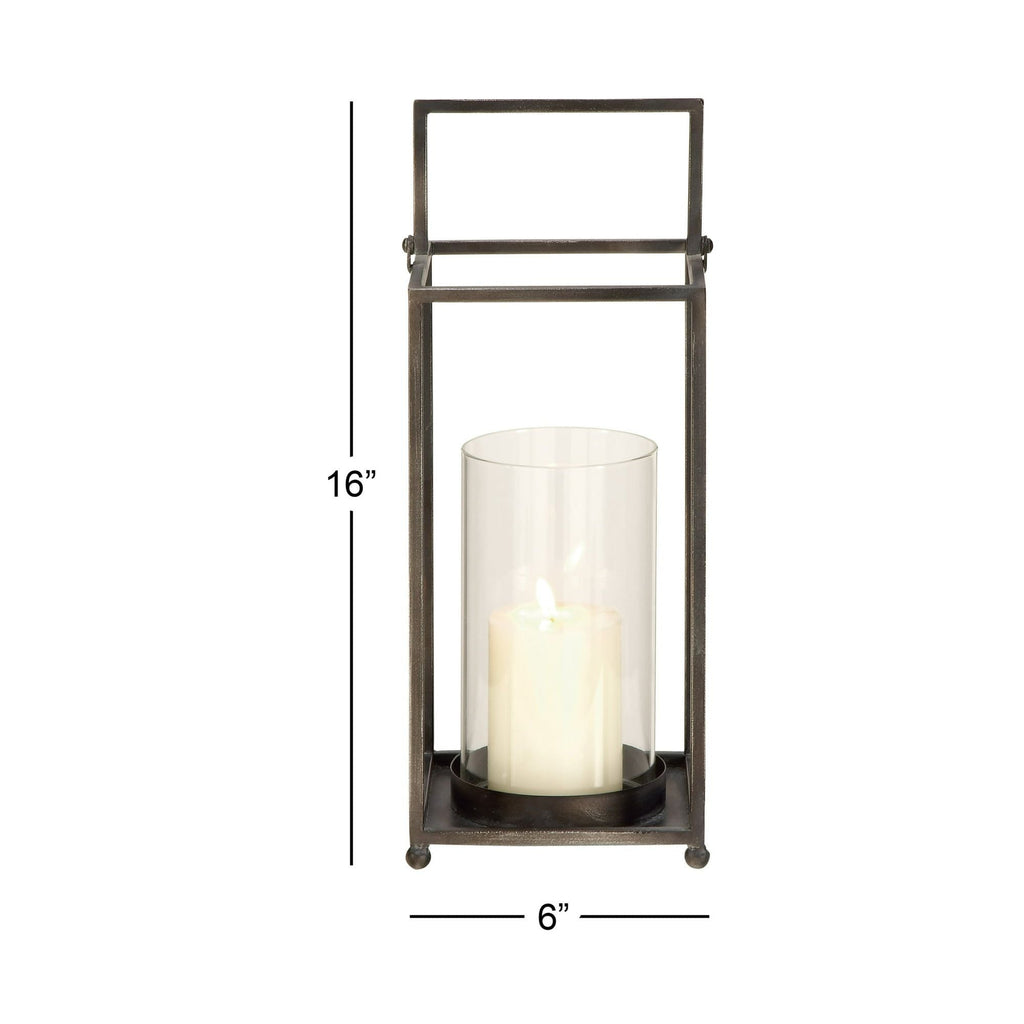 DecMode Black Metal Decorative Candle Lantern EasyOptionXY LLC