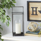DecMode Black Metal Decorative Candle Lantern EasyOptionXY LLC
