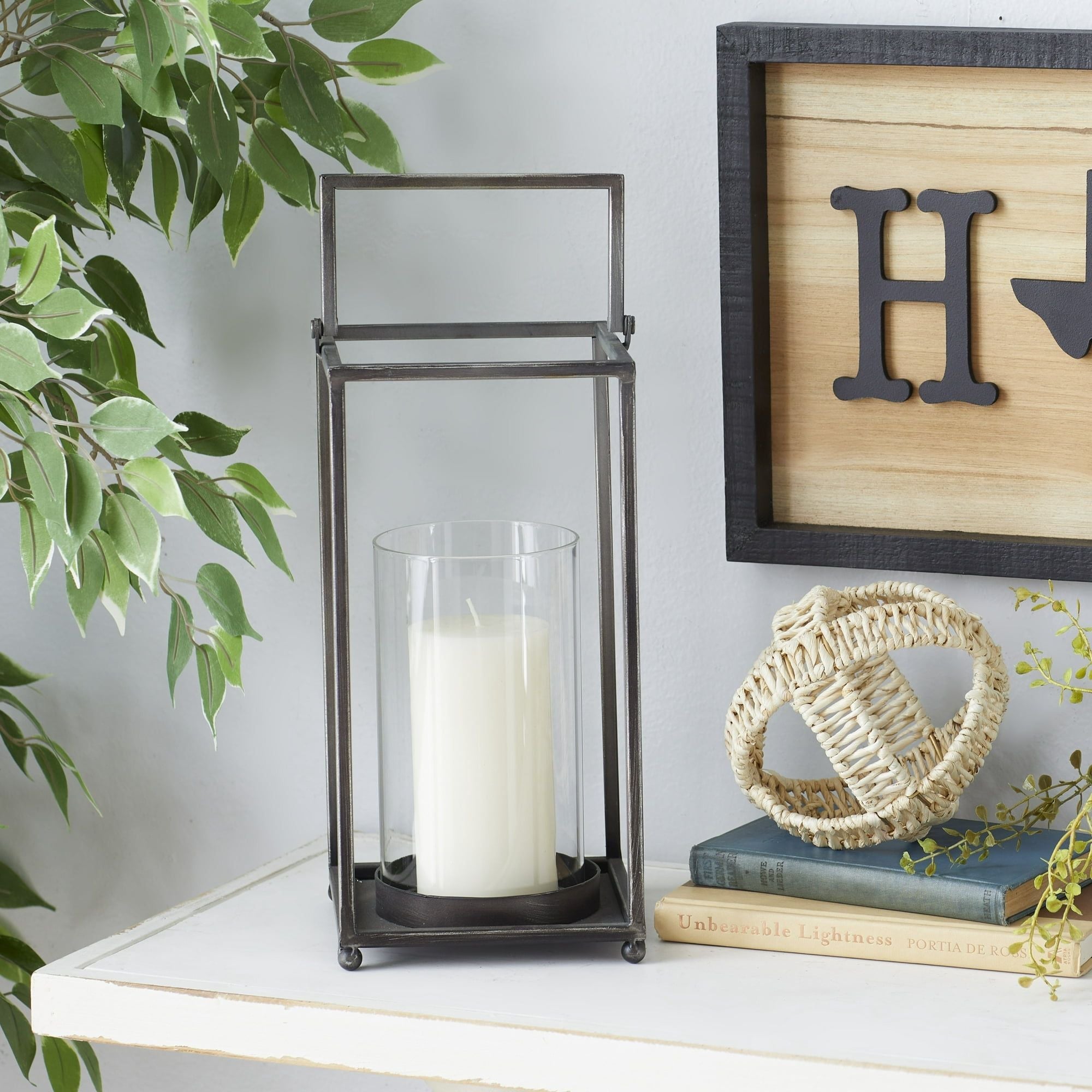 DecMode Black Metal Decorative Candle Lantern EasyOptionXY LLC
