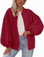 Zip Sweatshirt Jacket Casual Long Sleeve Pilot Coat Pi-Mart