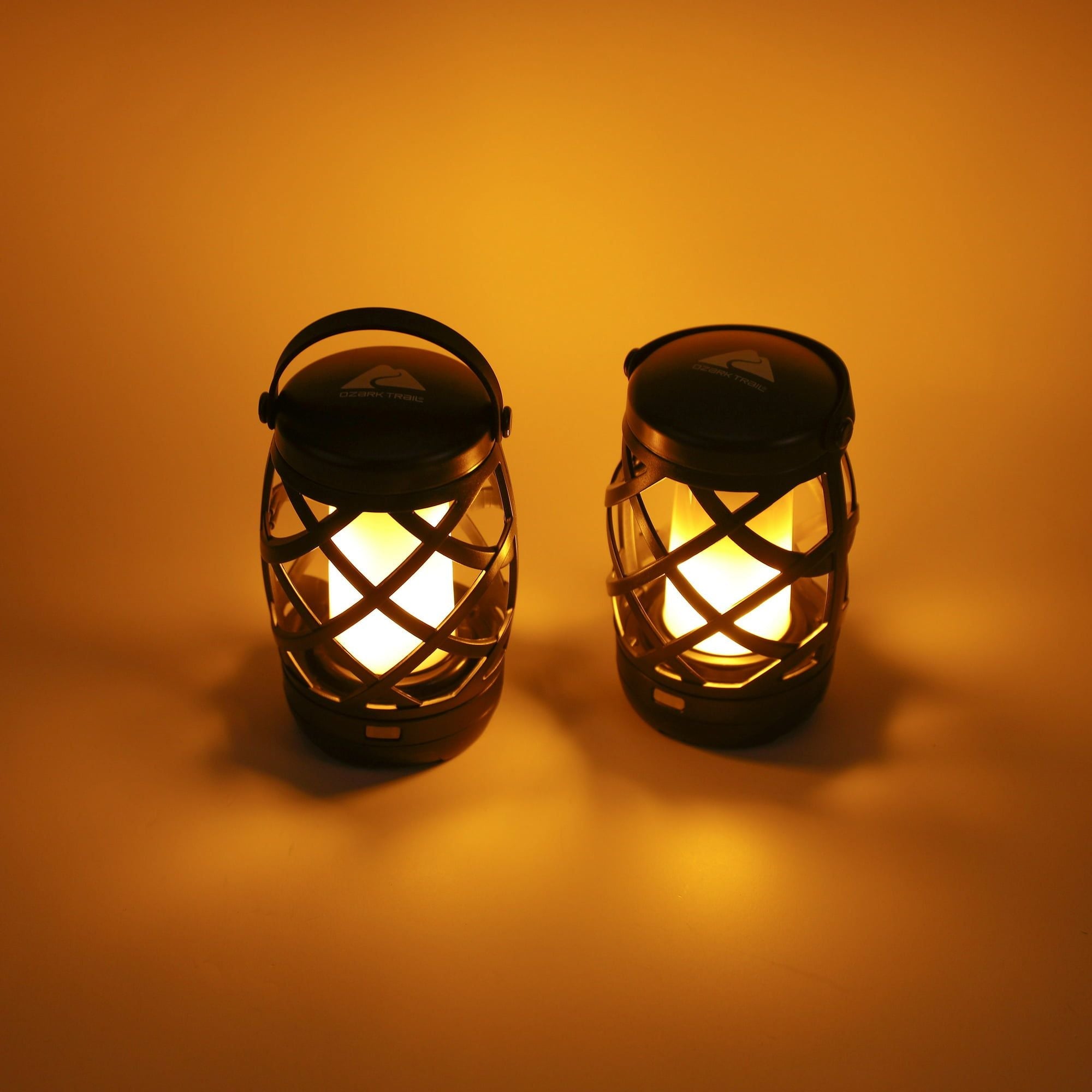 Ozark Trail LED Flame Light Lantern, 100 Lumen, 2 Pack, Black EasyOptionXY LLC