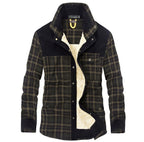Winter Jacket Men Thicken Warm Fleece Jackets Coats Pure Cotton Plaid Jacket Military Clothes Pi-Mart