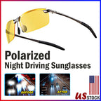 Polarized HD Night Driving Vision Glasses For Men & Women Aviator Sunglasses Pi-Mart