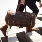 Men's Retro Genuine Leather Super Large Capacity First Layer Cowhide Leather Hand Luggage Bag Pi-Mart