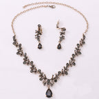 Bridal Rhinestone Zircon Earring Necklace Pi-Mart