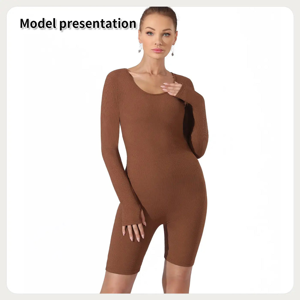Women's Fashion Simple Solid Color Bodysuit - SJB-DIAMOND ELITES