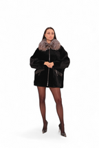 Palermo Genuine Astrakhan Silver Fox Trim Coat - SJB-DIAMOND ELITES