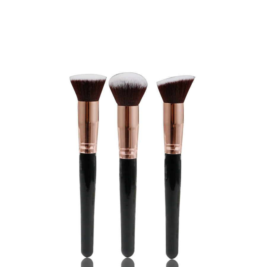 Flat Head Bevel Three Piece Portable Makeup Brush Pi-Mart