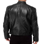 Slim Fit PU Leather Jacket - Stand Collar Youth Biker Jacket with Metal Details