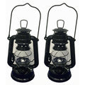 Lot of 2 - 8 Inch Black Hurricane Kerosene Oil Lantern Hanging Light / Lamp