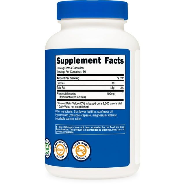Nutricost Phosphatidylserine 400mg, 120 Capsules - 30 Servings, Non-GMO & Gluten Free Supplement EasyOptionXY LLC