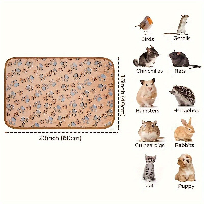 1pc Large Hamster Blanket, Small Animal Cage Liner, Pet Soft Sleeping Mat, Hamster Rabbit Blanket Lootquake LLC
