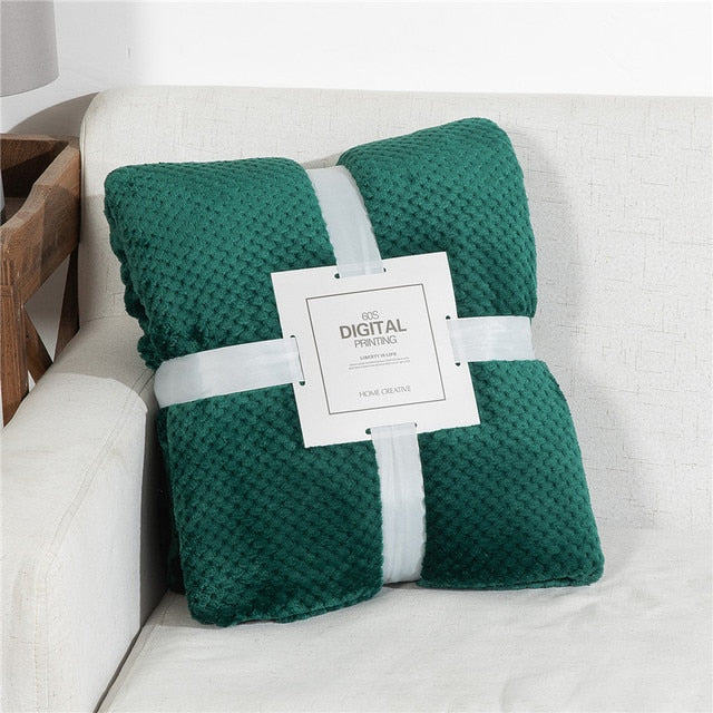 Fluffy Plaid Winter Bed Blankets by Pi Mart