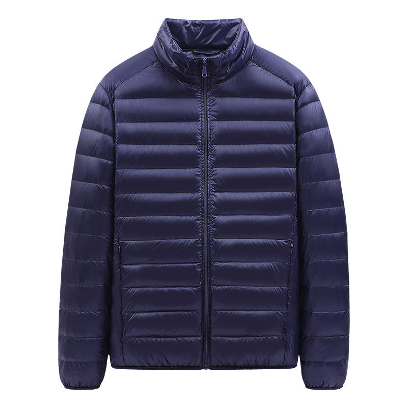 Men's Down Jacket Solid Color Stand Collar Light